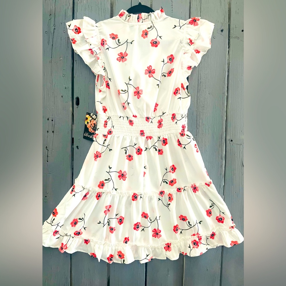 Hint of Mint Romper Boho White Red Poppy‎ NWT - Picture 9 of 9